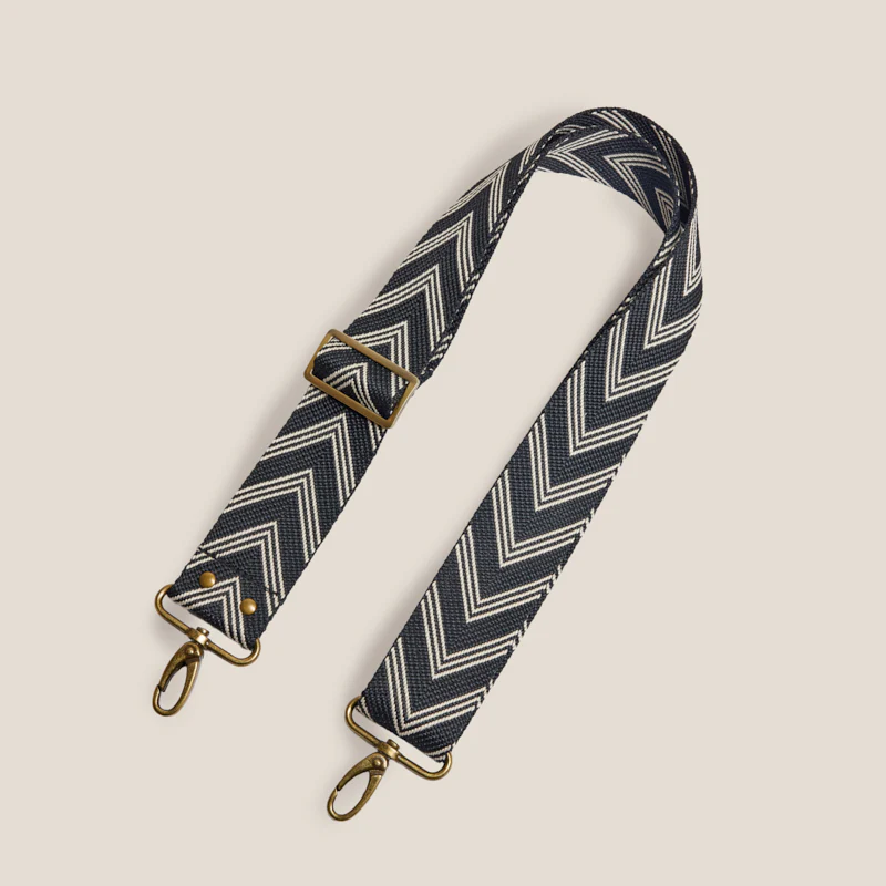Adjustable Crossbody Strap - Chevron Black & Natural