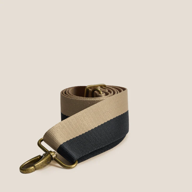 Adjustable Crossbody Strap - Khaki & Black Stripe - Image 2