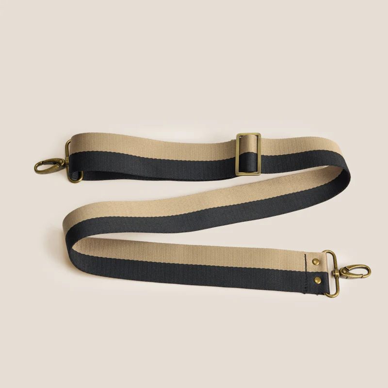 Adjustable Crossbody Strap - Khaki & Black Stripe - Image 3