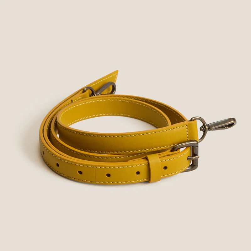 Adjustable Crossbody Strap - Leather Yellow - Image 2