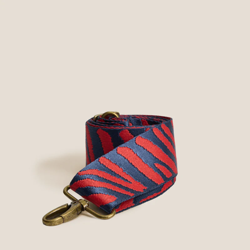 Adjustable Crossbody Strap - Navy & Red Tiger - Image 2