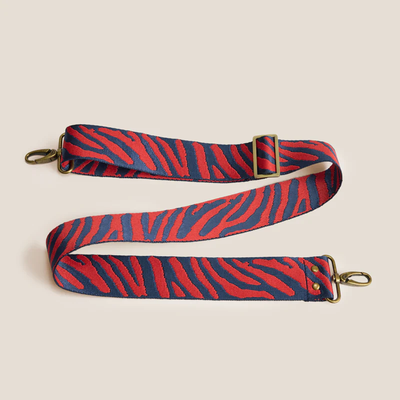 Adjustable Crossbody Strap - Navy & Red Tiger - Image 3