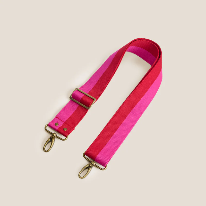 Adjustable Crossbody Strap - Pink & Red Stripe