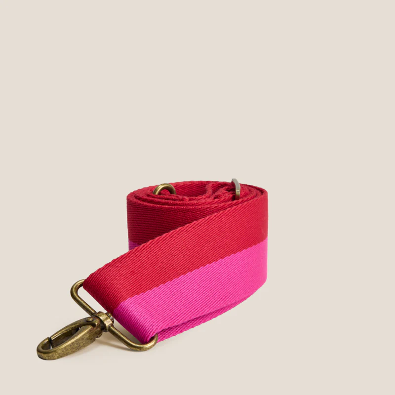 Adjustable Crossbody Strap - Pink & Red Stripe - Image 2
