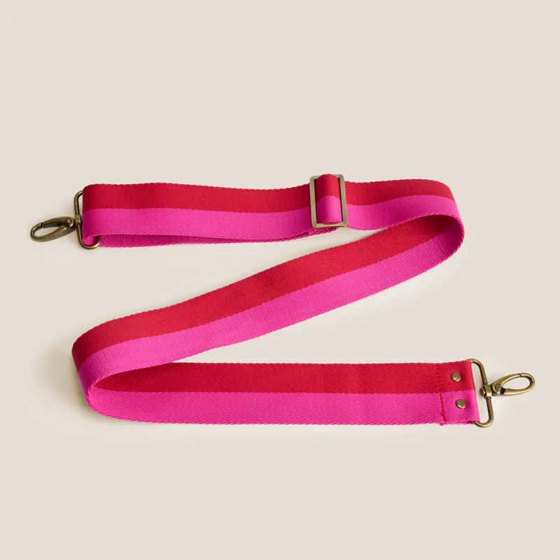 Adjustable Crossbody Strap - Pink & Red Stripe - Image 4