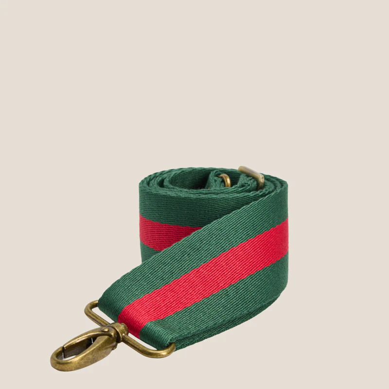 Adjustable Crossbody Strap - Racer Stripe - Green & Red - Image 2