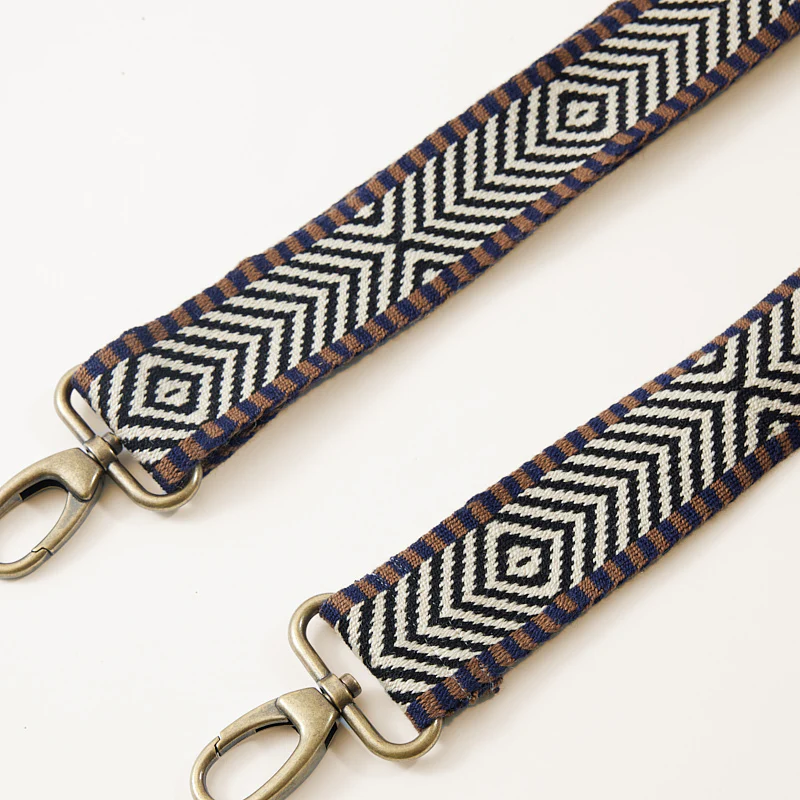 Adjustable Hand-Woven Crossbody Strap - Neutral Pattern - Image 3
