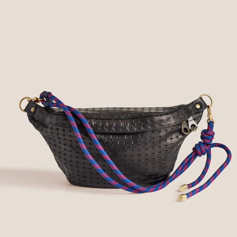 Adjustable Thick Paracord Strap - Navy with Burgundy - Image 2