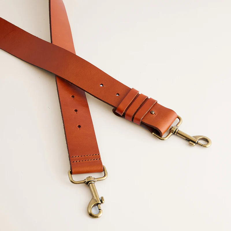 Adjustable Wide Leather Strap - Cognac - Image 2