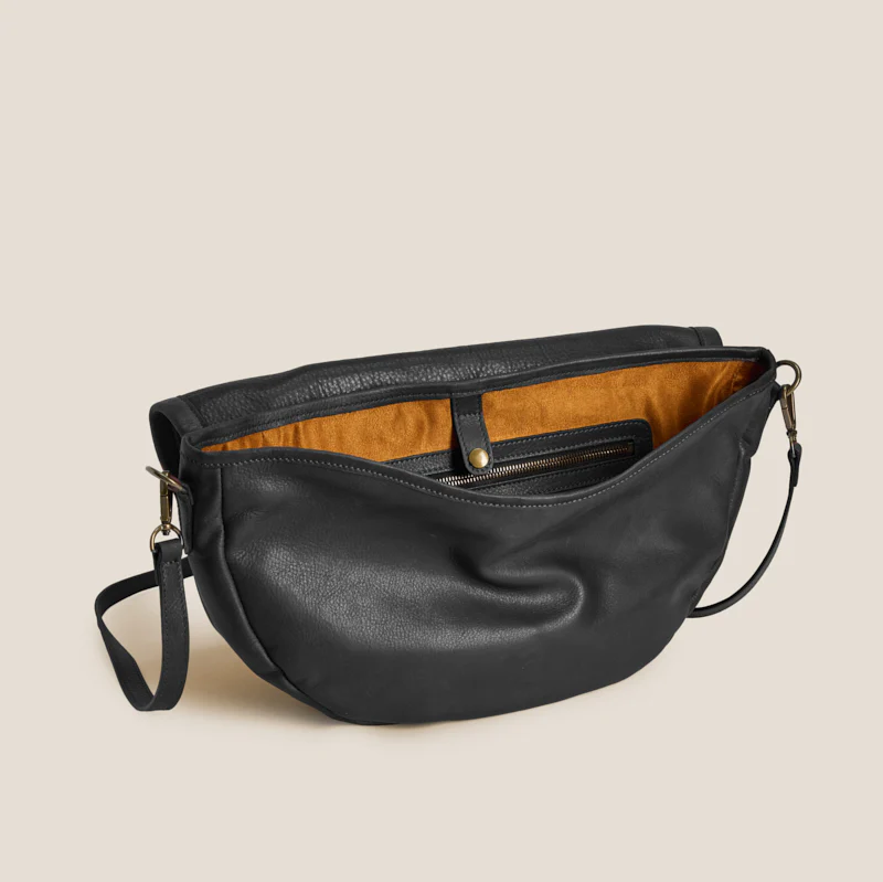 Arc Saddle Bag - Heritage "Broken-In" Leather Black - Image 5