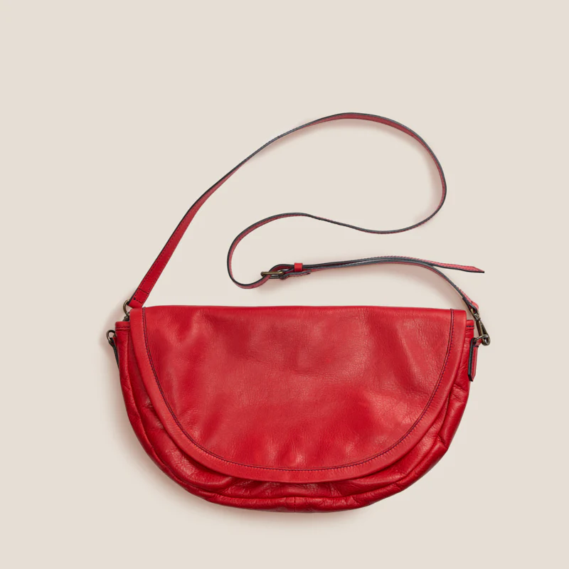 Arc Saddle Bag - Heritage "Broken-In" Leather Red - Image 7