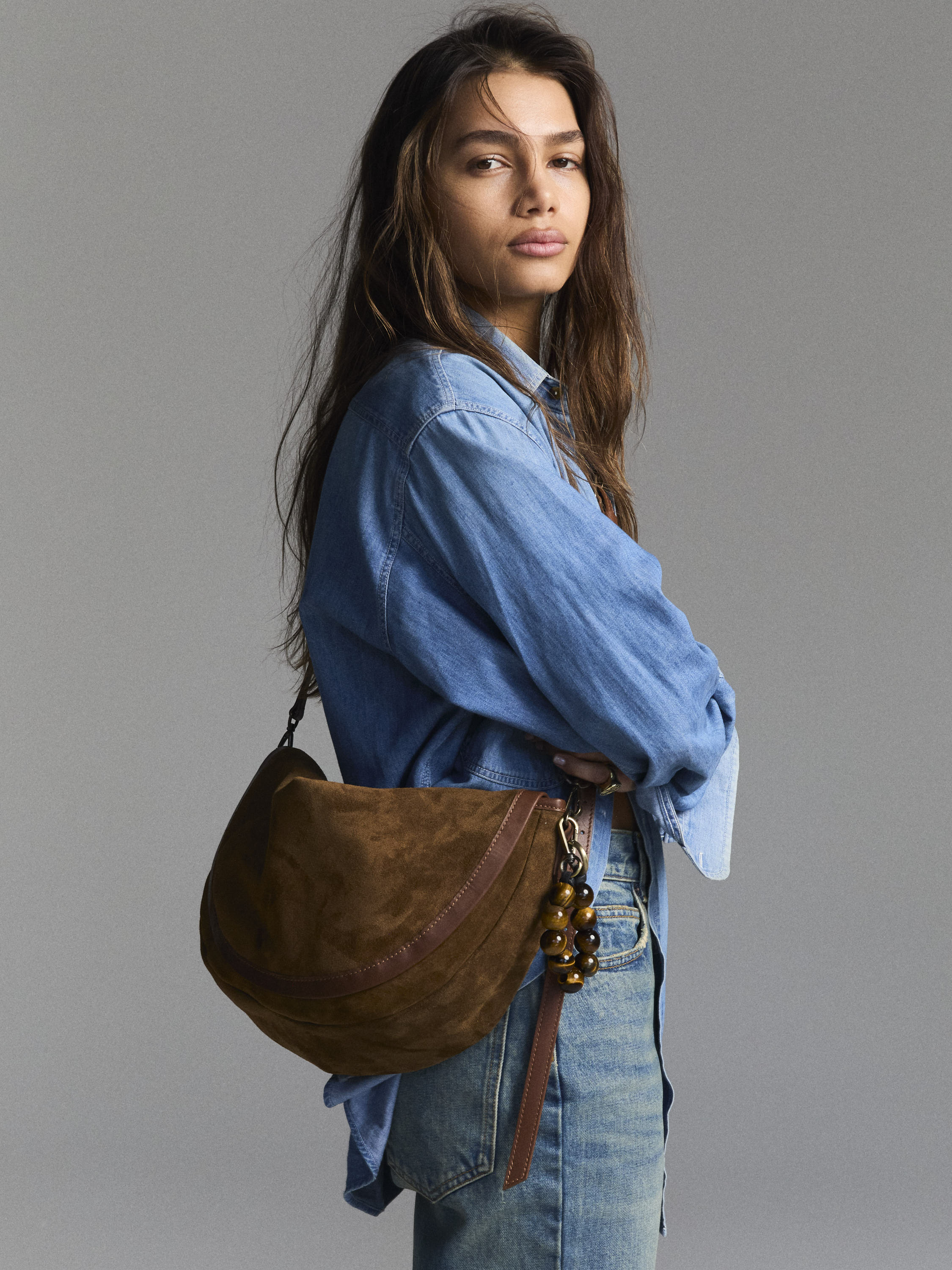 Arc Saddle Bag - Suede Desert Sand - Image 2
