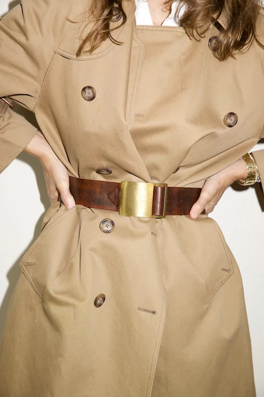 Brass Buckle Belt - Aged Leather - Image 2