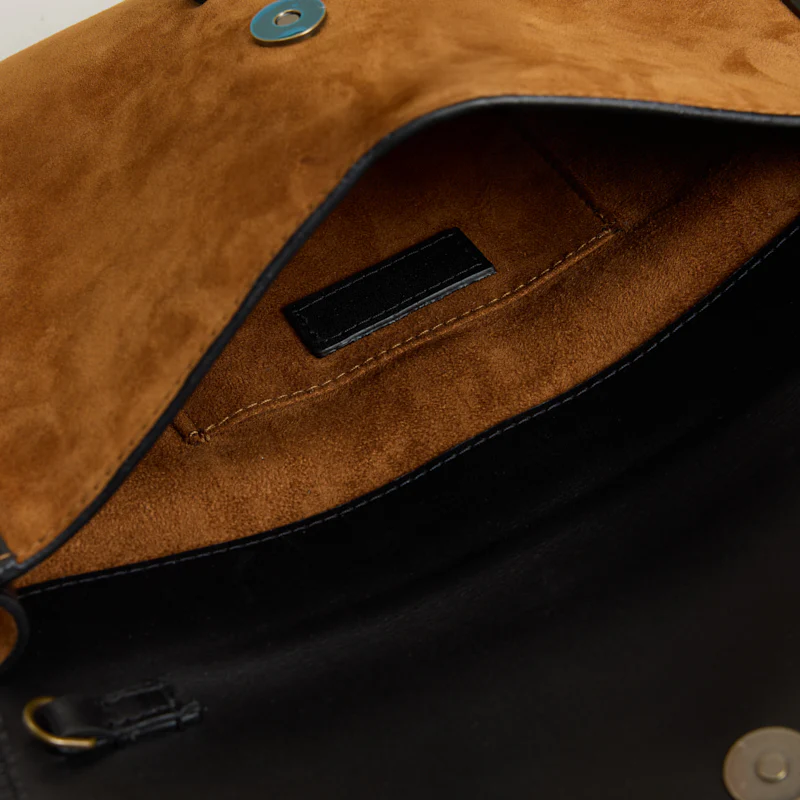 Carolyn Clutch - Suede Caramel with Black - Image 6