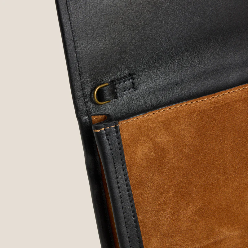 Carolyn Clutch - Suede Caramel with Black - Image 7