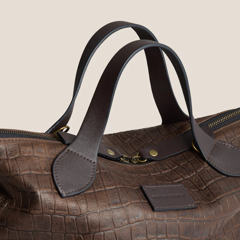Charlie - "Broken-In" Leather Croc Chocolate - Image 4