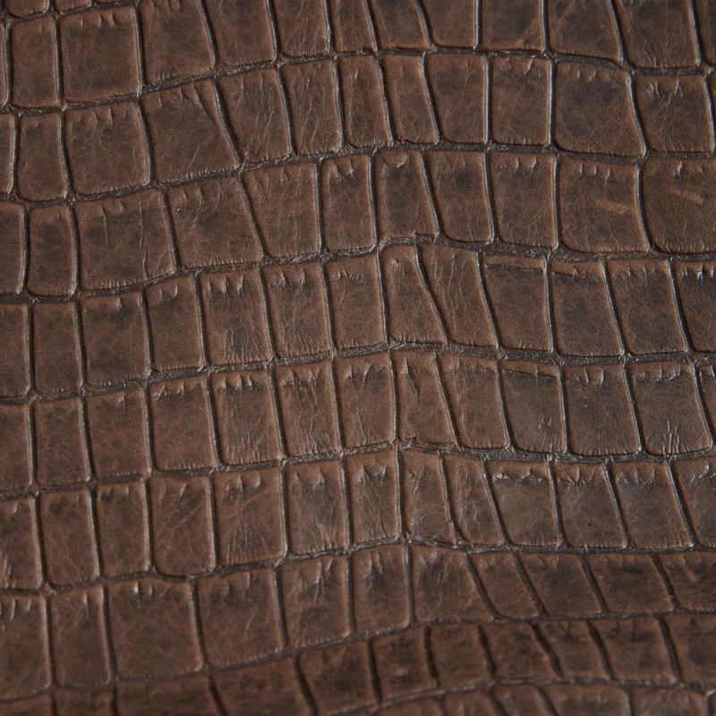 Charlie - "Broken-In" Leather Croc Chocolate - Image 8