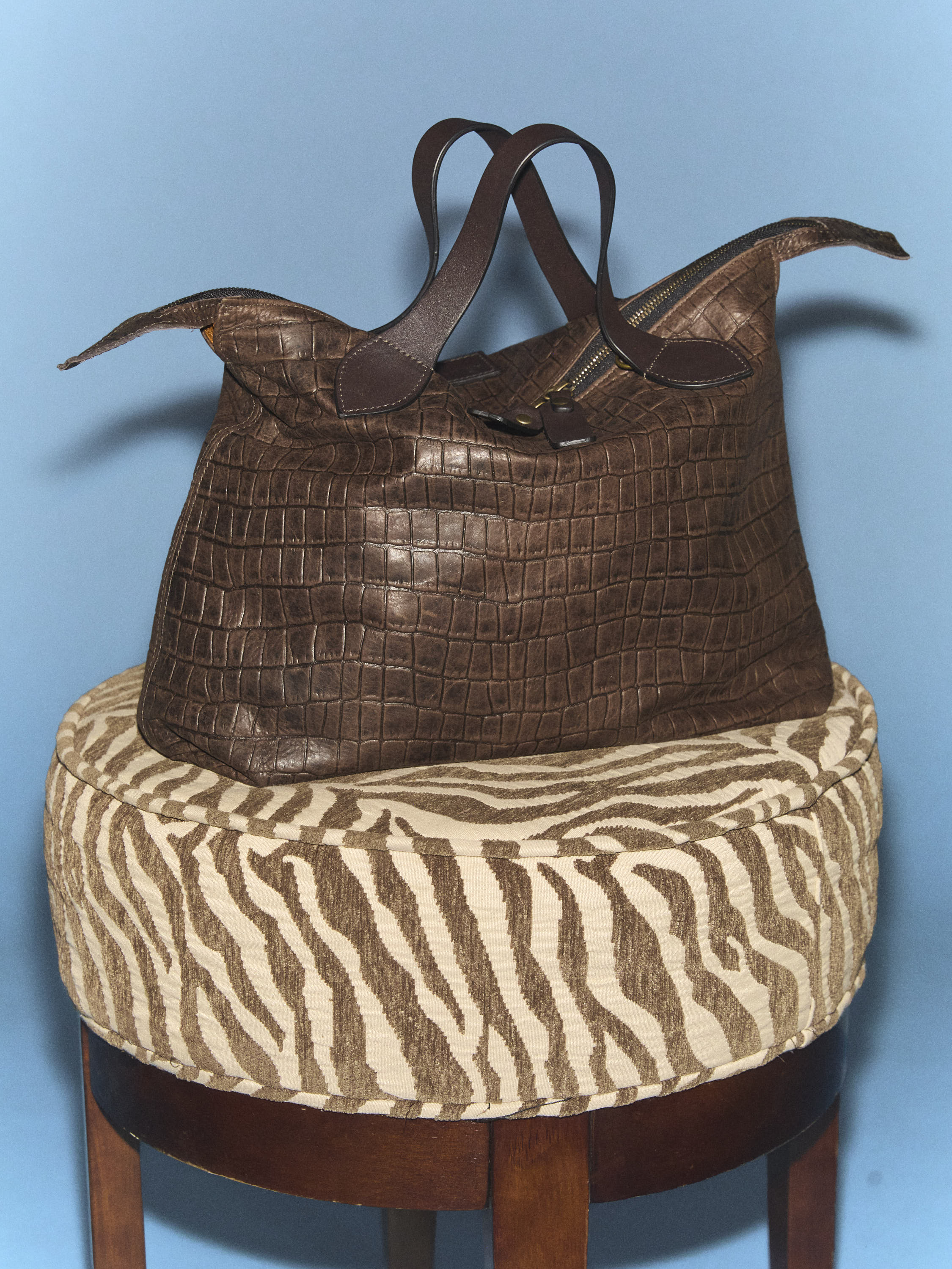 Charlie - "Broken-In" Leather Croc Chocolate - Image 9