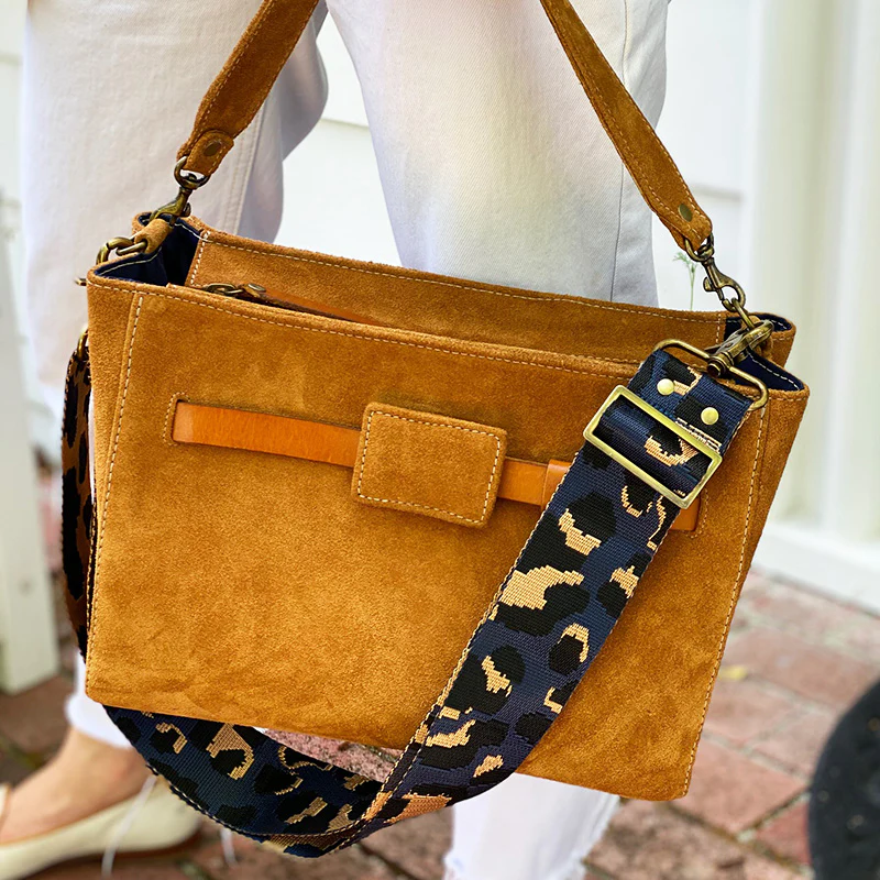 Adjustable Crossbody Strap - Leopard Navy - Image 3