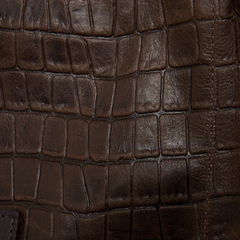 Cross Your Heart Sling - "Broken-In" Leather Croc Chocolate - Image 8