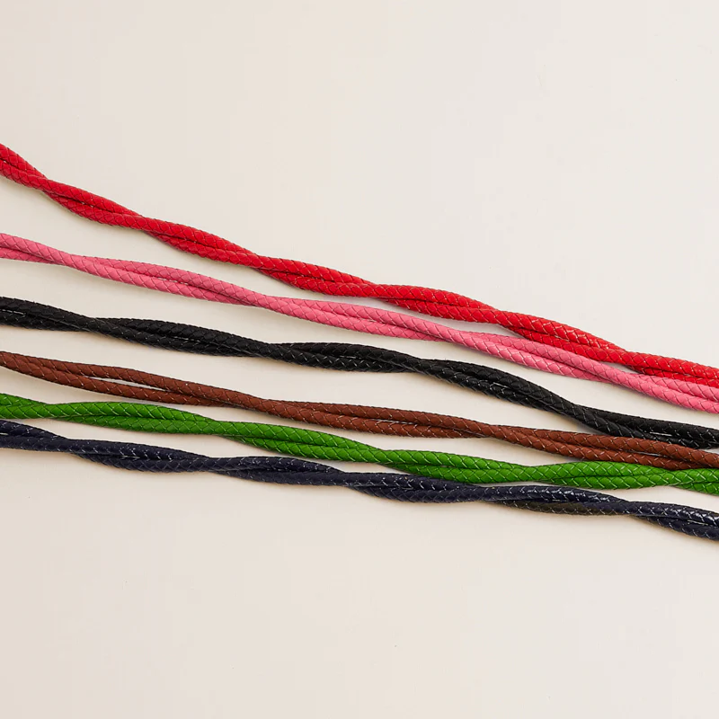 Leather Rope Crossbody Strap - Red - Image 7