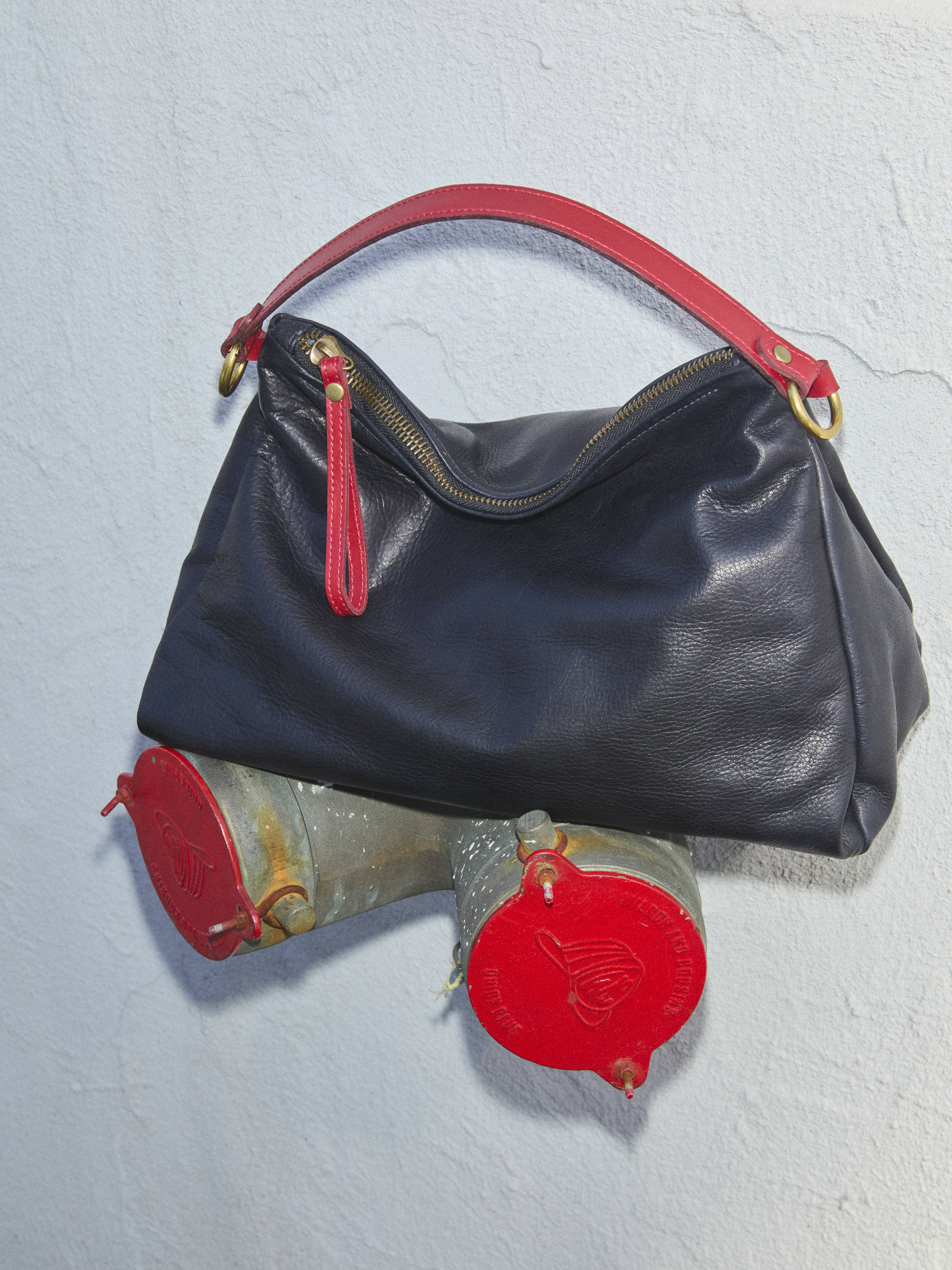 Daily Bag - Heritage "Broken-In" Leather Navy with Red - Image 8