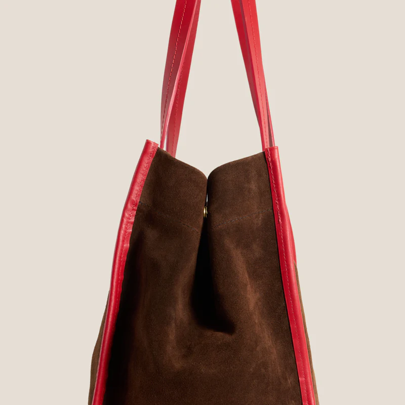 Framed Mimi - Suede Espresso with Red - Image 8