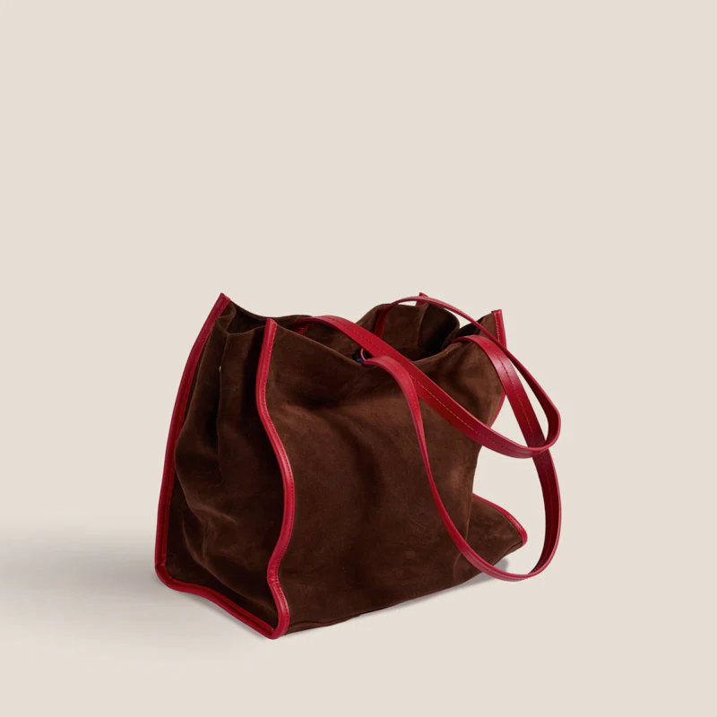 Framed Mimi - Suede Espresso with Red - Image 9