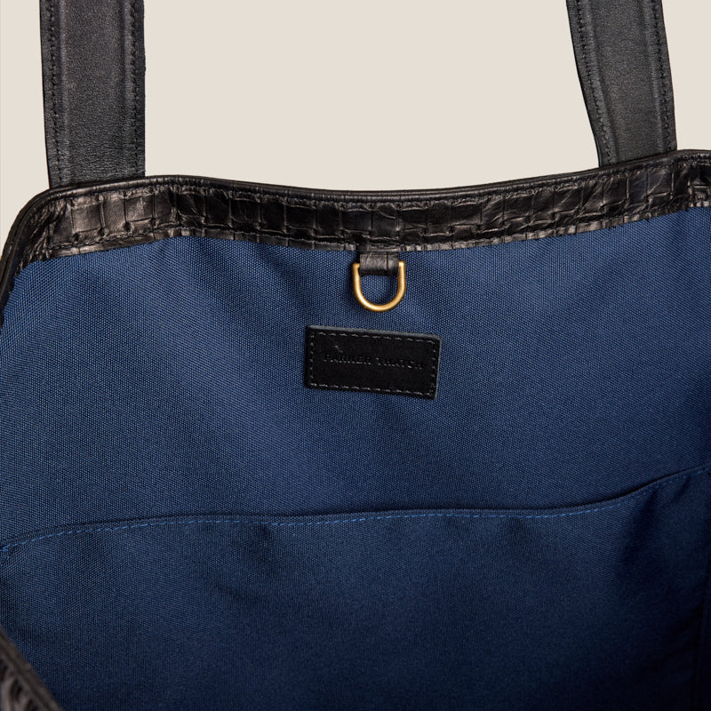 GIANT Tote - Leather Black Large Basketweave - Image 5