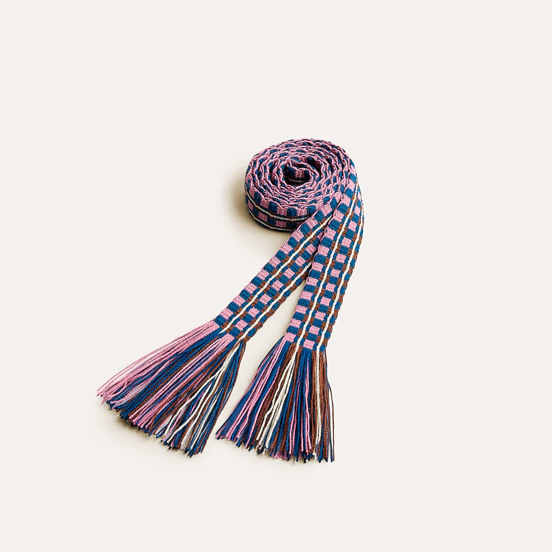 Hand-Woven Belt - Blue & Pink Pattern