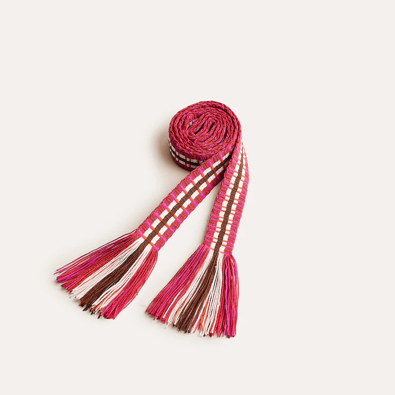 Hand-Woven Belt - Pink Pattern