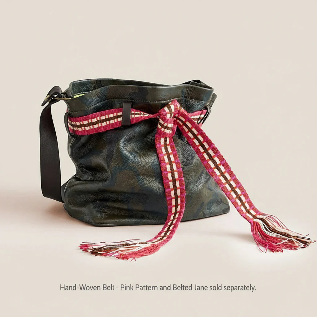 Hand-Woven Belt - Pink Pattern - Image 2