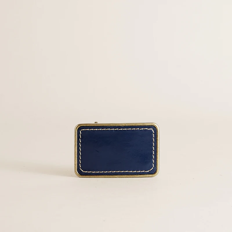 Interchangeable Belt Buckle - Leather Navy