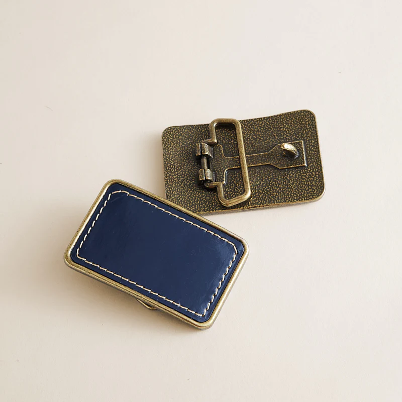 Interchangeable Belt Buckle - Leather Navy - Image 2