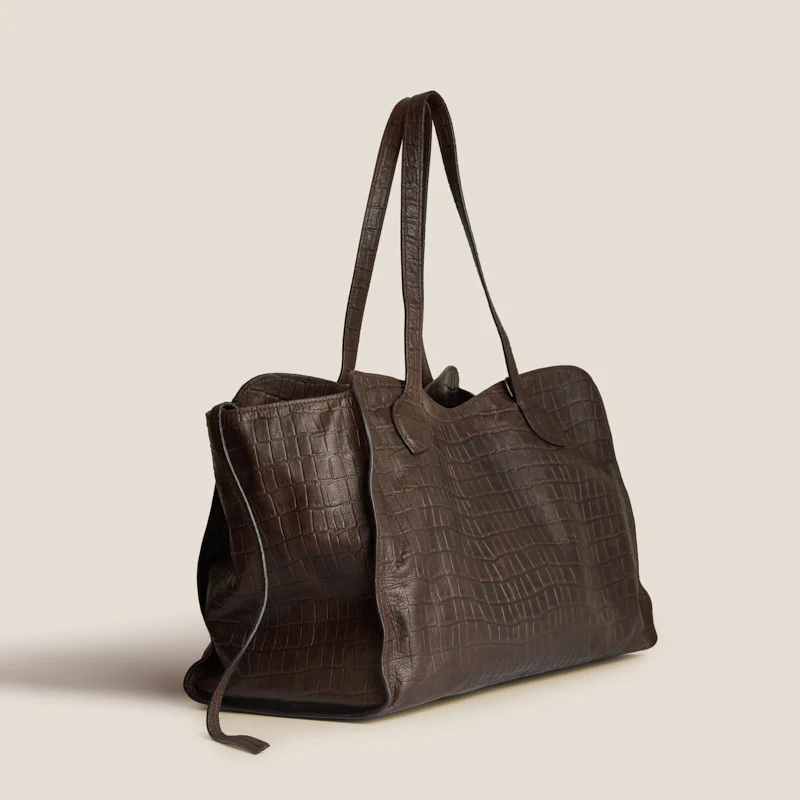 Jack - "Broken-In" Leather Croc Chocolate - Image 6