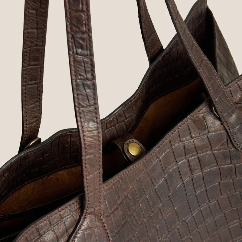 Jack - "Broken-In" Leather Croc Chocolate - Image 8
