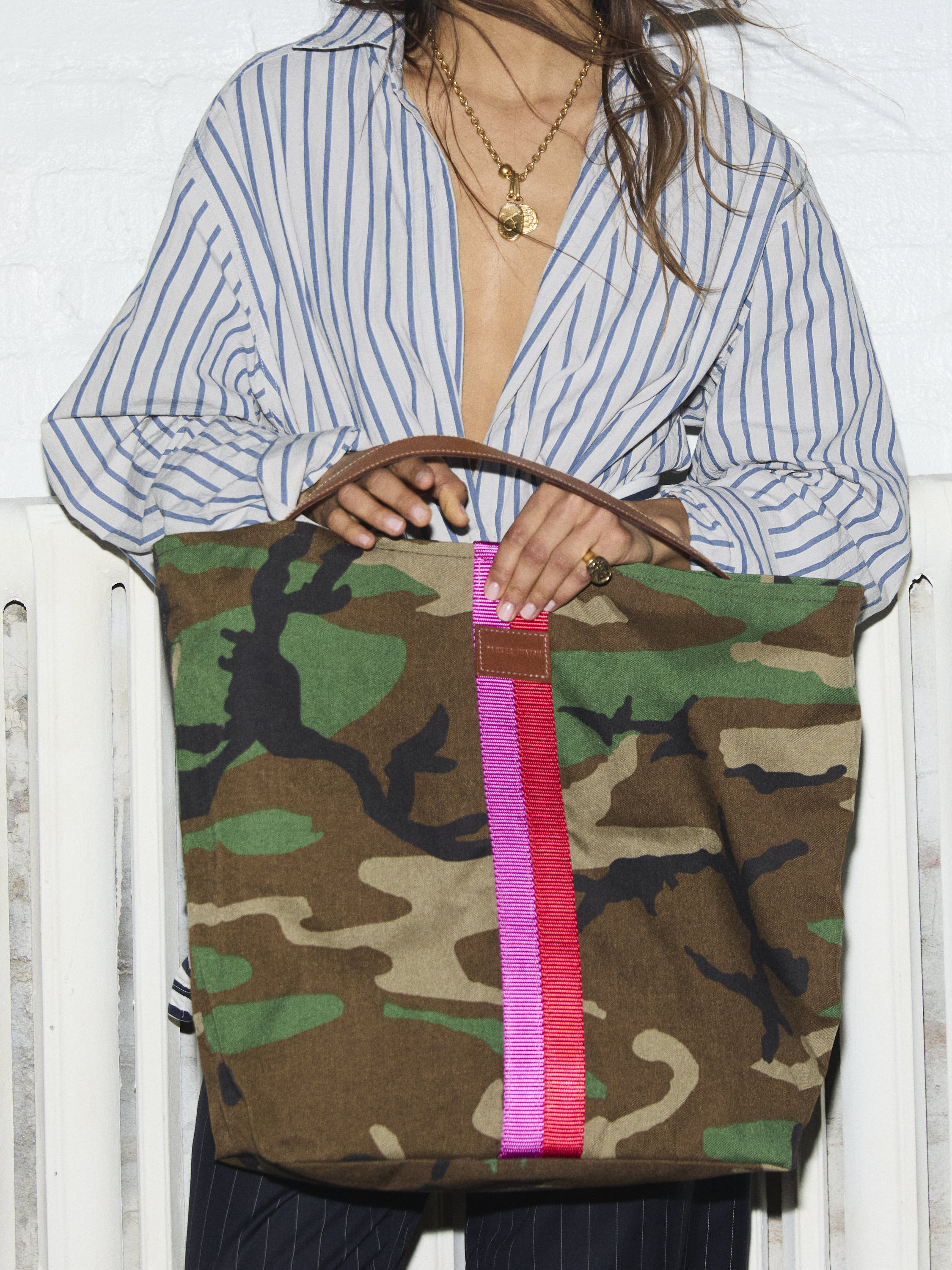 Jane - Nylon Camo with Pink & Red Stripe - Image 4