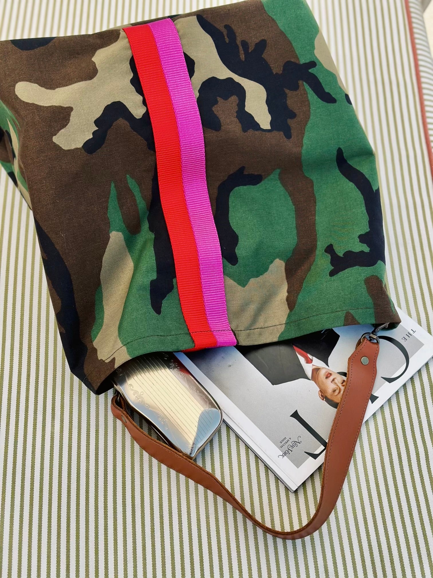 Jane - Nylon Camo with Pink & Red Stripe - Image 5