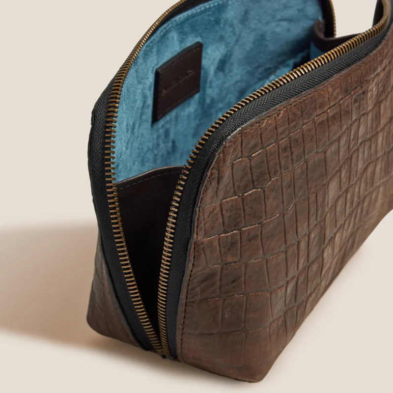 Keeper Clutch - "Broken-In" Leather Croc Chocolate - Image 5