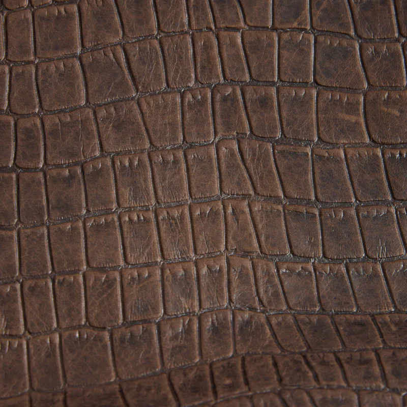 Keeper Clutch - "Broken-In" Leather Croc Chocolate - Image 9