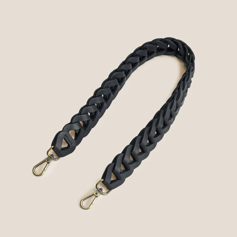 Leather Link Shoulder Strap - Black