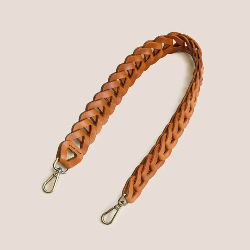 Leather Link Shoulder Strap - Cognac