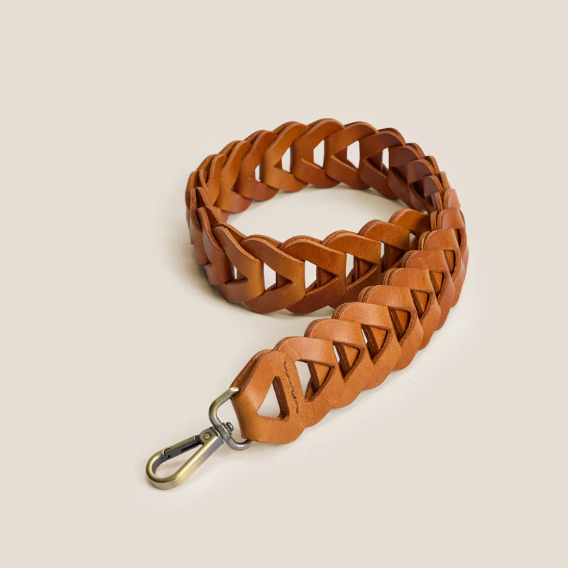 Leather Link Shoulder Strap - Cognac - Image 2