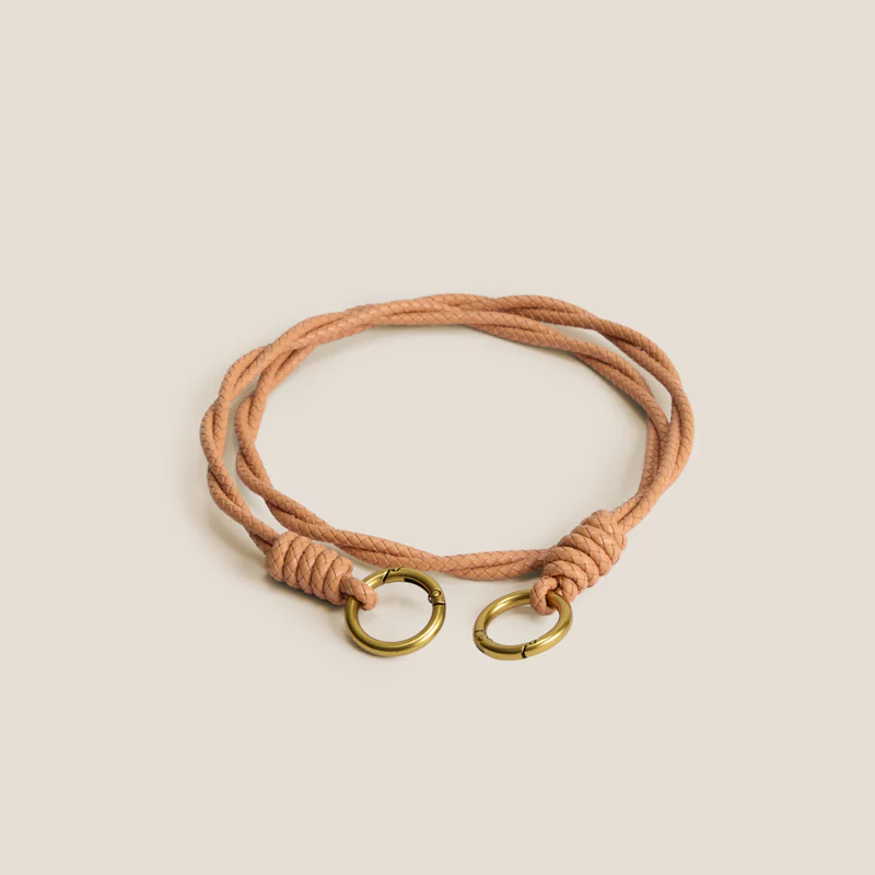 Leather Rope Crossbody Strap - Light Tan - Image 2