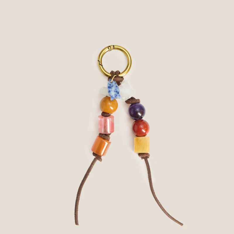 Muted Multi Beads Bag Charm