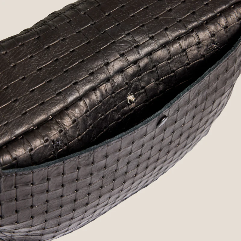 Sidekick Sling - Leather Black Large Basketweave - Image 2