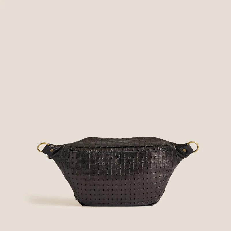 Sidekick Sling - Leather Black Large Basketweave - Image 5