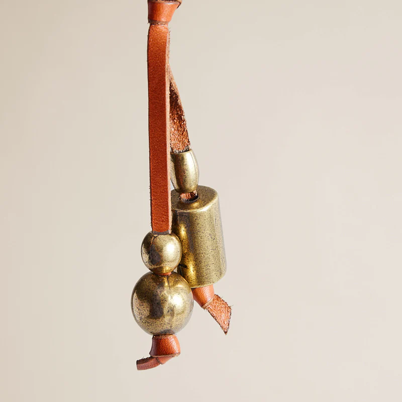 Staggered Leather Bag Charm - Cognac - Image 2