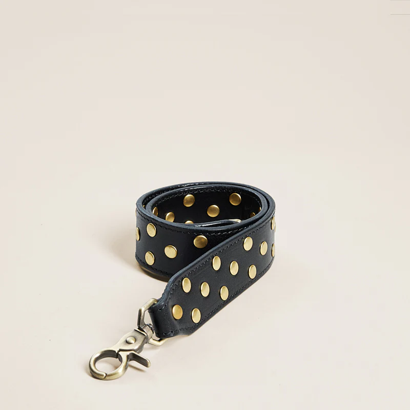 Jackie Shoulder Strap - Leather Black Studded - Image 2