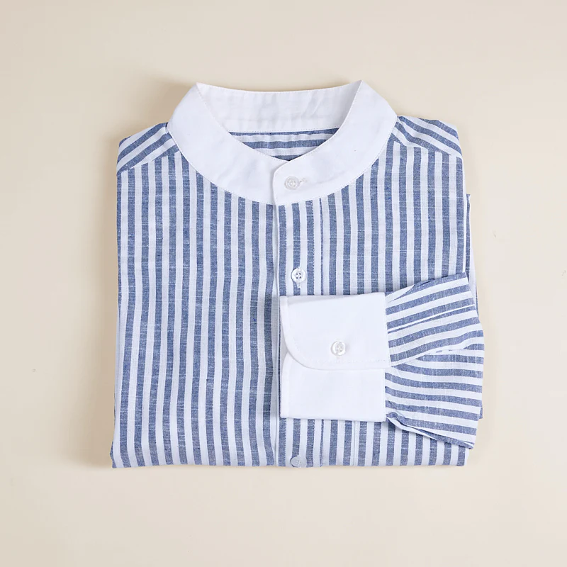 The Parker Thatch Button Down Shirt - Blue Stripe - Image 3